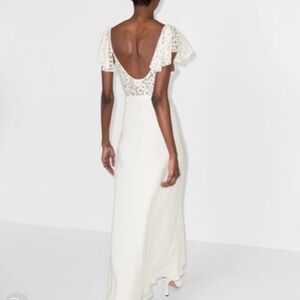 RIXO White Lace Maxi Dress